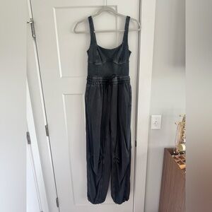 NEW - FP Movement Black Sleeveless Jumpsuit with Drawstring Waist